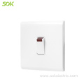 20AX250V Double Pole Switch with Neon White 1Gang